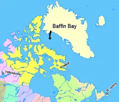 Map Indicating Baffin Bay