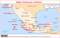 Map Mexico Volcanoes