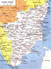 Map of Tamil Nadu