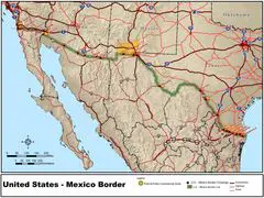 Map of Us Mexico Border