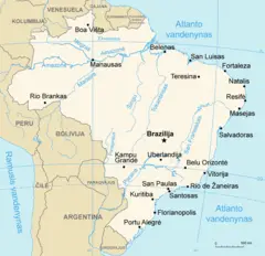 Map of Brazil (lithuanian)
