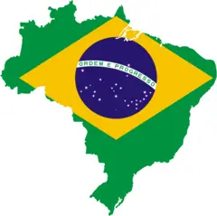 Map of Brazil With Flag