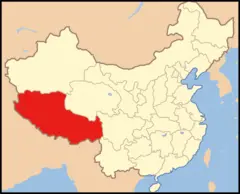 Map of China Tibet