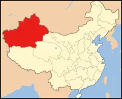 Map of China Xinjiang