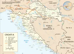 Map of Croatia Un