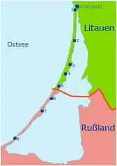 Map of Curonian Spit