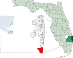 Map of Florida Highlighting Boca Raton