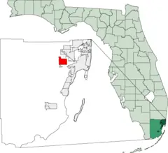 Map of Florida Highlighting Doral