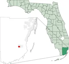 Map of Florida Highlighting Florida City