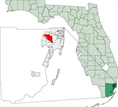 Map of Florida Highlighting Hialeah