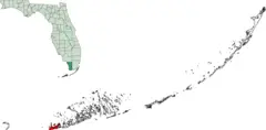 Map of Florida Keys Highlighting Key West