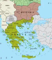 Map of Greece And Bulgaria