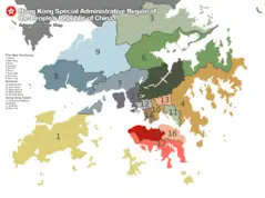 Map of Hong Kong 18districts En