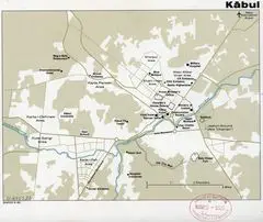 Map of Kabul, Afghanistan  Cia, 1980