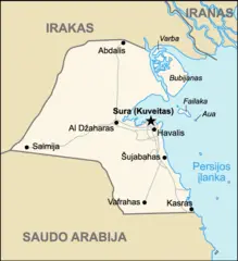Map of Kuwait (lithuanian)