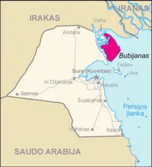 Map of Kuwait Bubijanas (lithuanian)