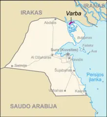Map of Kuwait Varba (lithuanian)