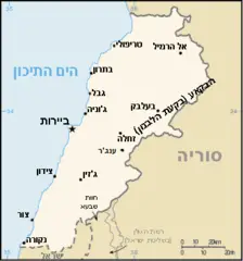 Map of Lebanon Heb