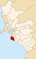 Map of Lima Highlighting Chorrillos