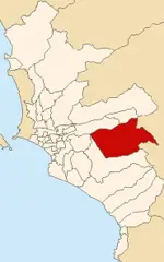 Map of Lima Highlighting Cieneguilla