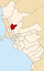 Map of Lima Highlighting Comas
