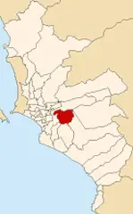 Map of Lima Highlighting La Molina