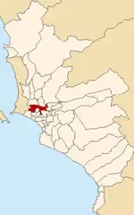Map of Lima Highlighting Lima