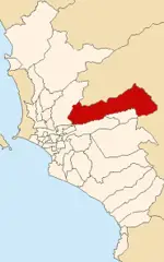 Map of Lima Highlighting Lurigancho