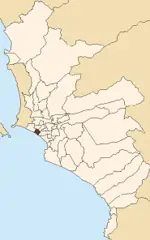 Map of Lima Highlighting Magdalena Del Mar