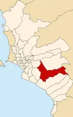 Map of Lima Highlighting Pachacamac
