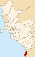Map of Lima Highlighting Pucusana