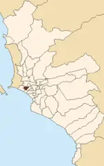Map of Lima Highlighting Pueblo Libre