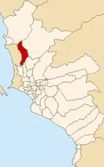 Map of Lima Highlighting Puente Piedra
