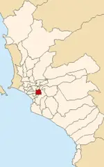 Map of Lima Highlighting San Borja