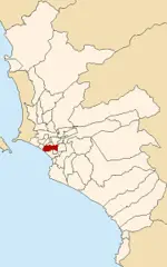 Map of Lima Highlighting San Isidro