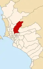 Map of Lima Highlighting San Juan De Lurigancho