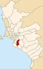 Map of Lima Highlighting San Juan De Miraflores