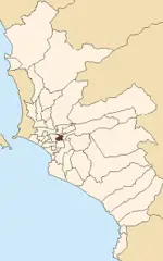 Map of Lima Highlighting San Luis