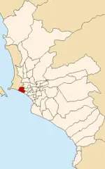 Map of Lima Highlighting San Miguel