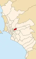 Map of Lima Highlighting Santa Anita
