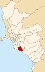 Map of Lima Highlighting Villa El Salvador