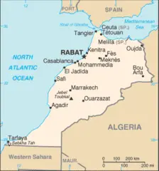 Map of Morocco From Cia World Factbook