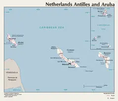 Map of Netherlands Antilles And Aruba