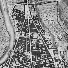 Map of Northern Rome, Piazza Del Popolo, By Nolli