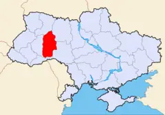 Map of Ukraine Political Simple Oblast Chmelnyzkyj