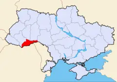 Map of Ukraine Political Simple Oblast Czernowitz