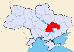 Map of Ukraine Political Simple Oblast Dnipropetrowsk