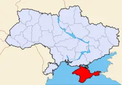 Map of Ukraine Political Simple Oblast Krim