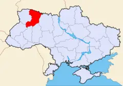 Map of Ukraine Political Simple Oblast Rivne