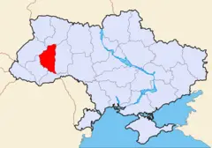 Map of Ukraine Political Simple Oblast Ternopil